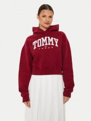 Tommy Jeans Bluza Varsity DW0DW19291 Czerwony Relaxed Fit. Czerwone bluzy bez kaptura damskie Tommy Jeans, l, z bawełny. Za 559.99 zł.