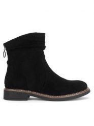Clara Barson Botki WS2169-04 Czarny. Czarne botki damskie Clara Barson, z materiału, bez obcasa, na płaskiej podeszwie, bez zapięcia. Za 149.99 zł.