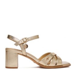 Sandały MEXX. Żółte sandały damskie Mexx, bez wzorów, bez obcasa, na słupku. Za 329.99 zł.