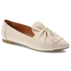 Beżowe Baleriny Ravini Eleganckie Obuwie Damskie. Brązowe baleriny damskie Ravini, bez wzorów, ze skóry, bez obcasa, na płaskiej podeszwie. Za 299.00 zł.