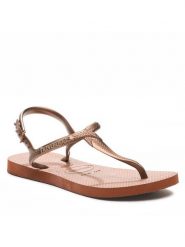 Havaianas Sandały 41447561976 Złoty. Żółte sandały damskie Havaianas, bez wzorów, z syntetyku, bez obcasa, na płaskiej podeszwie. Za 59.99 zł.