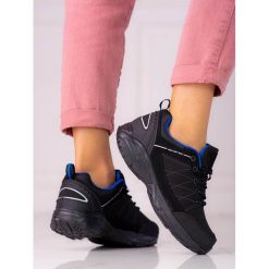 Buty trekkingowe damskie DK Waterproof czarno niebieskie czarne. Czarne obuwie trekkingowe damskie . Za 197.04 zł.
