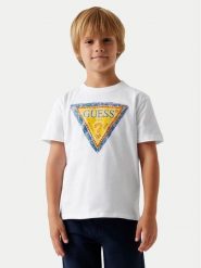 Guess T-Shirt L6GI00 K8HM4 Biały Regular Fit. Białe t-shirty chłopięce Guess, z aplikacjami, z bawełny, bez ramiączek. Za 99.99 zł.