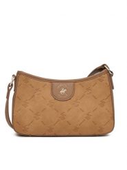 Beverly Hills Polo Club Torebka BHPC-L-001-07 Brązowy. Brązowe listonoszki damskie Beverly Hills Polo Club, bez wzorów, ze skóry, bez dodatków. Za 179.99 zł.