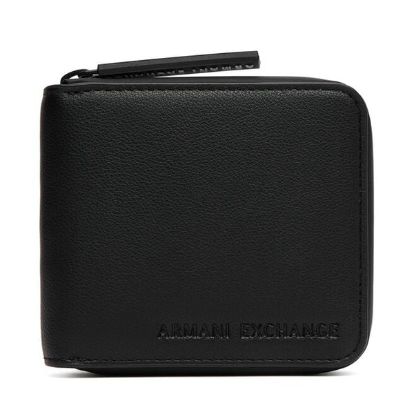Portfel Armani Exchange. Czarne portfele męskie Armani Exchange, bez wzorów. Za 404.99 zł.