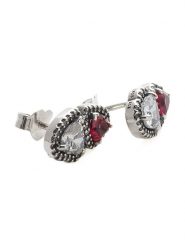 Pandora Srebrne kolczyki-wkrętki z cyrkoniami i kryształami rozmiar: onesize. Różowe kolczyki damskie Pandora, z cyrkonią, srebrne. Za 252.99 zł.