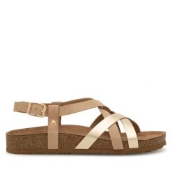 Sandały Jenny Fairy. Brązowe sandały damskie Jenny Fairy, bez wzorów, bez obcasa, na płaskiej podeszwie. Za 99.99 zł.