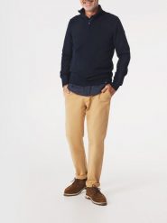 Sweter Męski TBS Axelecam. Niebieskie swetry męskie Tbs, na zimę, m, bez wzorów, z bawełny, bez kołnierzyka. Za 339.00 zł.