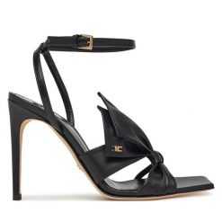 Sandały Elisabetta Franchi. Czarne sandały damskie Elisabetta Franchi, bez wzorów, bez obcasa, na szpilce. Za 1,379.00 zł.