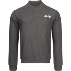Bluza męska Jeep Bomber Neck szara 2xl. Szare bluzy bez kaptura męskie Jeep, m, z bawełny. Za 98.07 zł.
