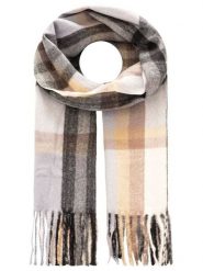 Zwillingsherz Szal w kolorze beżowo-brązowo-szarym rozmiar: onesize. Brązowe szaliki i kominy damskie Zwillingsherz, bez wzorów, z materiału. Za 121.80 zł.