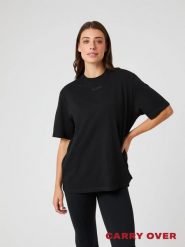 Bjorn_borg Oversize T-shirt STUDIO z recyklowanego poliestru - BLACK BEAUTY. Czarne t-shirty damskie Björn Borg, xl, bez wzorów, bez kołnierzyka. Za 268.00 zł.