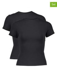 Skims Koszulki (2 szt.) w kolorze czarnym rozmiar: L. Czarne t-shirty damskie Skims, l, bez wzorów, bez kołnierzyka. Za 281.10 zł.