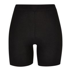 Szorty Damskie Z Dzianiny W Prążki. Czarne szorty damskie Urban Classics, bez wzorów, z dzianiny, sportowe. Za 122.99 zł.