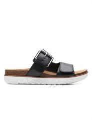 Clarks Skórzane klapki w kolorze czarnym rozmiar: 41. Czarne klapki damskie Clarks, bez wzorów, ze skóry, bez obcasa. Za 190.95 zł.