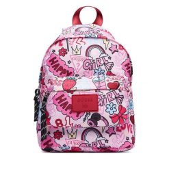 Plecak Guess. Czerwone plecaki damskie Guess, z aplikacjami, sportowe. Za 174.99 zł.