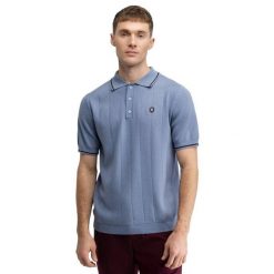 Męska golfowa koszulka polo z dzianiny Siroko Trevino Blue. Niebieskie koszulki polo męskie SIROKO, m, bez wzorów, z dzianiny, bez ramiączek. Za 212.00 zł.