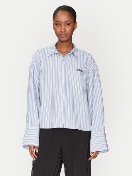 2NDDAY Koszula 2251131215 Niebieski Regular Fit. Niebieskie koszule damskie 2NDDAY, bez wzorów, z bawełny, bez kołnierzyka, bez ramiączek. Za 539.99 zł.