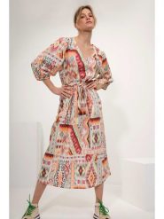 Josephine & Co Sukienka "Gaultier" ze wzorem rozmiar: 44. Sukienki damskie Josephine & Co, na co dzień, bez wzorów, z bawełny, bez kołnierzyka, bez ramiączek, midi, proste. Za 346.18 zł.