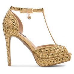 Sandały Nine West. Żółte sandały damskie Nine West, bez wzorów, bez obcasa, na szpilce. Za 149.99 zł.