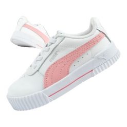 Buty Puma Carina L 37360430 białe. Białe buty sportowe dziewczęce bez wzorów, z gumy, bez zapięcia. Za 212.19 zł.