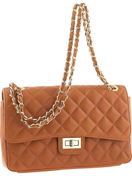 ORE10 Skórzana torebka "Edalea" w kolorze jasnobrązowym - 27 x 18 x 12 cm rozmiar: onesize. Brązowe torebki klasyczne damskie ORE10, bez wzorów, z materiału, bez dodatków. Za 260.99 zł.