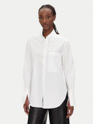 Patrizia Pepe Koszula 8C0722/A4XB-W103 Biały Regular Fit. Białe koszule damskie Patrizia Pepe, bez wzorów, z bawełny, bez kołnierzyka, bez ramiączek. Za 529.99 zł.