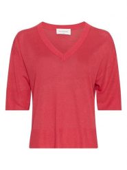 MOSS COPENHAGEN Bluzka w kolorze czerwonym rozmiar: L/XL. Czerwone bluzki damskie MOSS COPENHAGEN, l, bez wzorów, bez kołnierzyka, bez ramiączek. Za 109.78 zł.