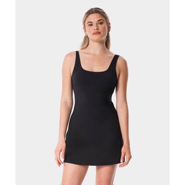 Dwuwarstwowa sukienka tenisowa Carpatree Balletcore. Czarne sukienki damskie Carpatree, m, bez wzorów, sportowe, bez kołnierzyka, bez ramiączek, sportowe. Za 229.99 zł.