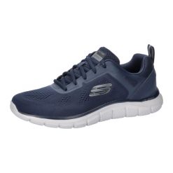 Buty sportowe męskie Skechers Track Broader. Niebieskie buty sportowe na co dzień męskie Skechers, z materiału, bez zapięcia, trekkingowe. Za 390.00 zł.