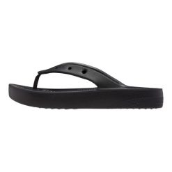 Japonki damskie Crocs Platform Flip. Czarne klapki damskie Crocs, bez wzorów, z materiału, bez obcasa. Za 246.00 zł.