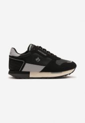 Czarne Buty Sportowe Sneakersy z Ozdobnymi Wstawkami Vevilira. Czarne buty sportowe na co dzień męskie Born2be, z jeansu, bez zapięcia. Za 99.99 zł.
