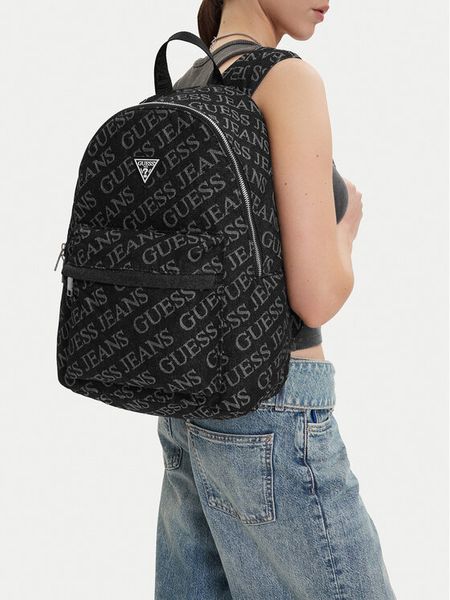 Guess Jeans Plecak CWBEO-GUESS-B-019-09 Czarny. Czarne plecaki damskie Guess Jeans, z aplikacjami, z jeansu, sportowe. Za 279.99 zł.