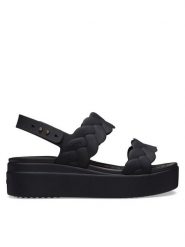 Crocs Sandały Brooklyn Woven Upper LW 209977 Czarny. Czarne sandały damskie Crocs, bez wzorów, z tworzywa sztucznego, bez obcasa, na płaskiej podeszwie. Za 228.65 zł.