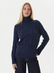 Tommy Hilfiger Golf WW0WW46791 Granatowy Regular Fit. Niebieskie golfy damskie Tommy Hilfiger, l, bez wzorów, z wełny, bez ramiączek. Za 519.99 zł.