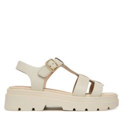 Sandały Geox. Brązowe sandały damskie Geox, bez wzorów, bez obcasa, na płaskiej podeszwie. Za 509.99 zł.