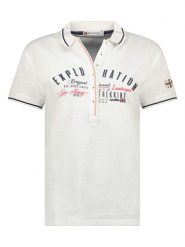 Geographical Norway Koszulka polo w kolorze białym rozmiar: M. Białe bluzki damskie Geographical Norway, m, bez wzorów, z bawełny, bez kołnierzyka, bez ramiączek. Za 65.85 zł.