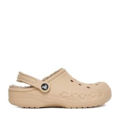 Klapki Crocs. Brązowe klapki damskie Crocs, bez wzorów, bez obcasa. Za 169.99 zł.
