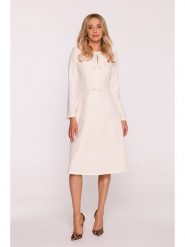 Stylove Sukienka w kolorze kremowym rozmiar: XXL. Brązowe sukienki damskie Stylove, xxl, bez wzorów, bez kołnierzyka, bez ramiączek, midi. Za 319.99 zł.