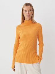 Someday Sweter w kolorze pomarańczowym rozmiar: 40. Pomarańczowe golfy damskie Someday, bez wzorów, prążkowane, bez ramiączek. Za 127.35 zł.