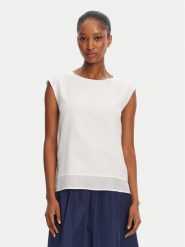 Marella Bluzka Zinco 2515111072 Biały Regular Fit. Białe bluzki damskie Marella, bez wzorów, z bawełny, bez ramiączek. Za 289.99 zł.