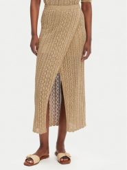 TWINSET Spódnica midi 251TT3192 Beżowy Slim Fit. Brązowe spódniczki damskie Twinset, m, bez wzorów, z wiskozy, midi. Za 759.99 zł.