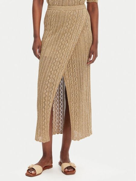 TWINSET Spódnica midi 251TT3192 Beżowy Slim Fit. Brązowe spódniczki damskie Twinset, m, bez wzorów, z wiskozy, midi. Za 759.99 zł.