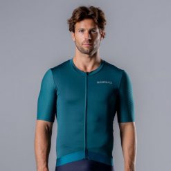 Męska Intermediate koszulka kolarska z krótkim rękawem. Zielone t-shirty sportowe męskie ACELERA, l, z materiału, bez ramiączek, rowerowe. Za 189.99 zł.