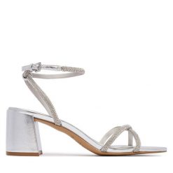 Sandały Aldo. Szare sandały damskie Aldo, bez wzorów, bez obcasa, na słupku. Za 319.99 zł.