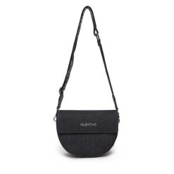 Torebka Valentino. Czarne listonoszki damskie Valentino, bez wzorów, z denimu, bez dodatków. Za 309.99 zł.