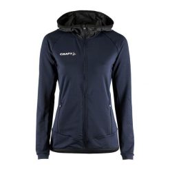 Damska kurtka dresowa z pełnym zamkiem błyskawicznym Craft Extend. Czerwone kurtki damskie Craft, l, bez wzorów, z dresówki, bez kaptura. Za 319.65 zł.