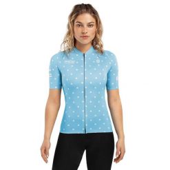 Damska koszulka biodegradowalna Kolarstwo Siroko Bio Race Dots. Niebieskie topy sportowe damskie SIROKO, xs, bez wzorów, z elastanu, bez ramiączek. Za 255.00 zł.