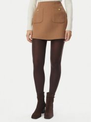 Tommy Hilfiger Spódnica mini WW0WW52234 Brązowy jasny Regular Fit. Brązowe spódniczki damskie Tommy Hilfiger, bez wzorów, z syntetyku, mini. Za 449.99 zł.