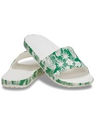 Crocs Klapki "Kadee" w kolorze zielono-białym rozmiar: 41/42. Białe klapki damskie Crocs, bez wzorów, bez obcasa. Za 92.21 zł.